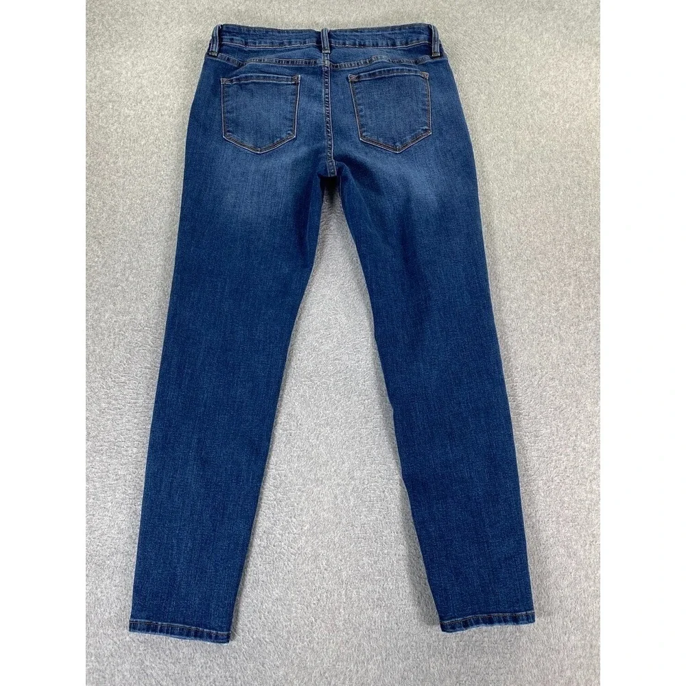 Kancan Ankle Skinny Mid Rise Womens Jeans 13/30 (Fits 32x29.5) Dark Wash Stretch